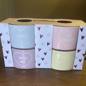 The bakeshop set of 4 Valentine’s ramekins with sweetheart sayings